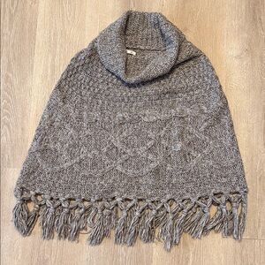 Old Navy Greige Cowl/Turtleneck Sweater Shaw/Poncho